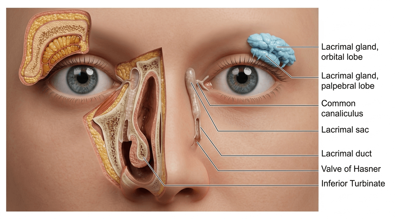 Lacrimal system anatomy diagram